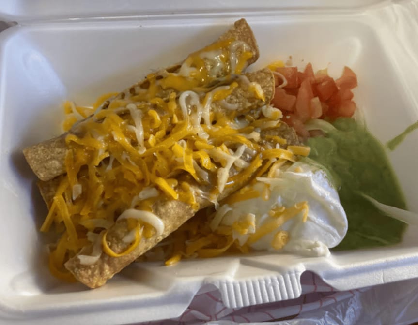 5 Beef Rolled Tacos.